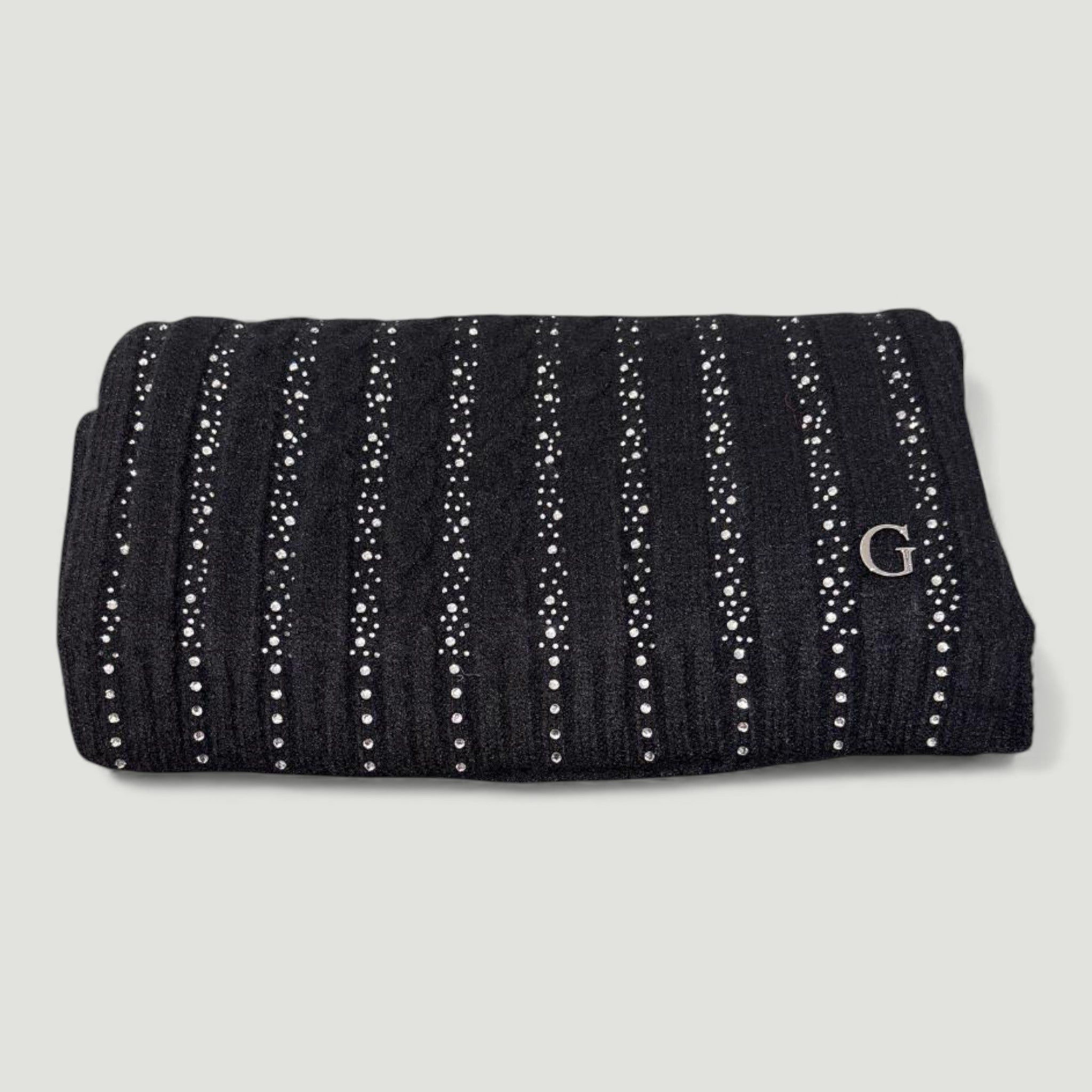 GUESS SCIARPA KNITTED SCARF 30X165 BLACK