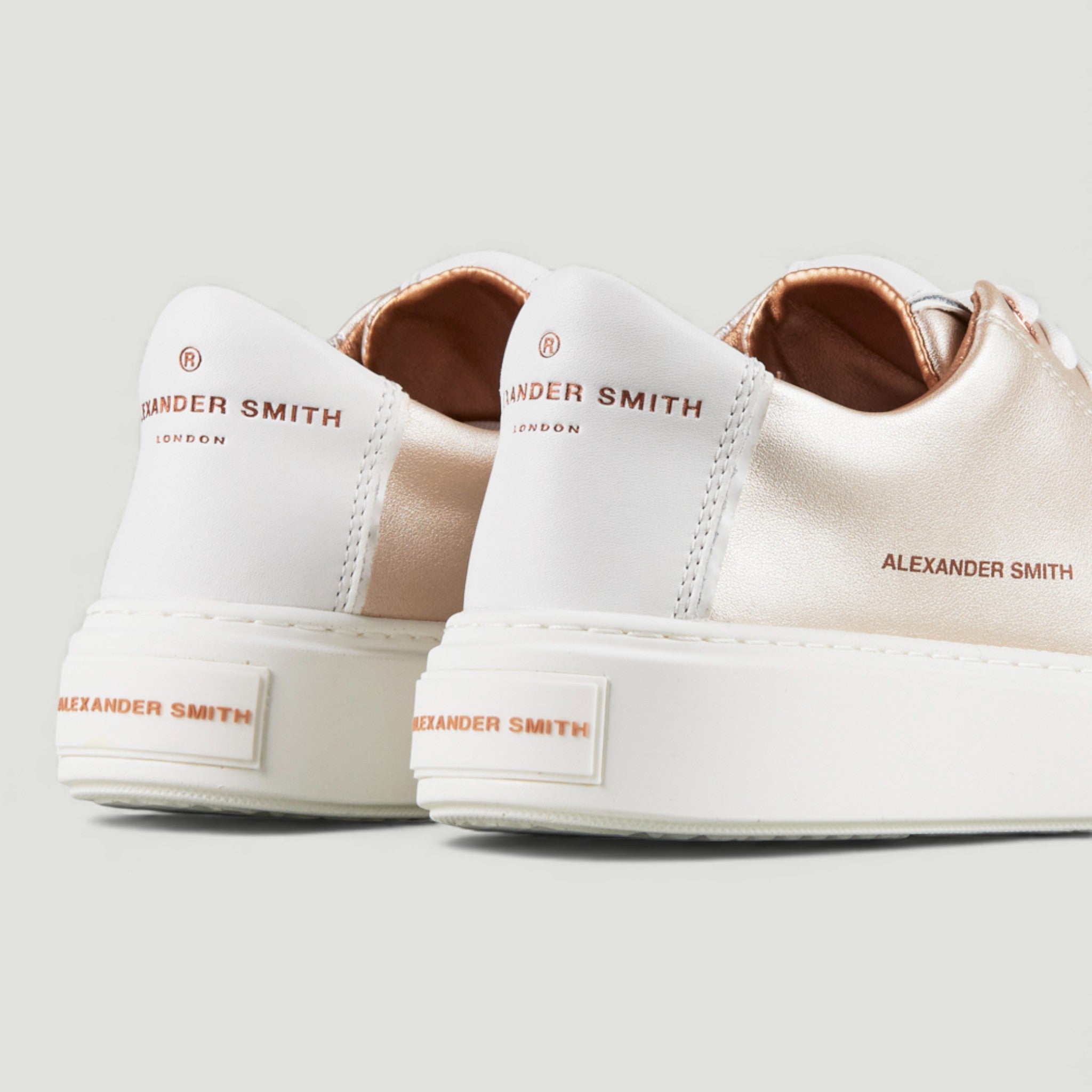 ALEXANDER SMITH SNEAKERS LONDON WOMAN PLATINUM WHITE BEIGE CHIARO