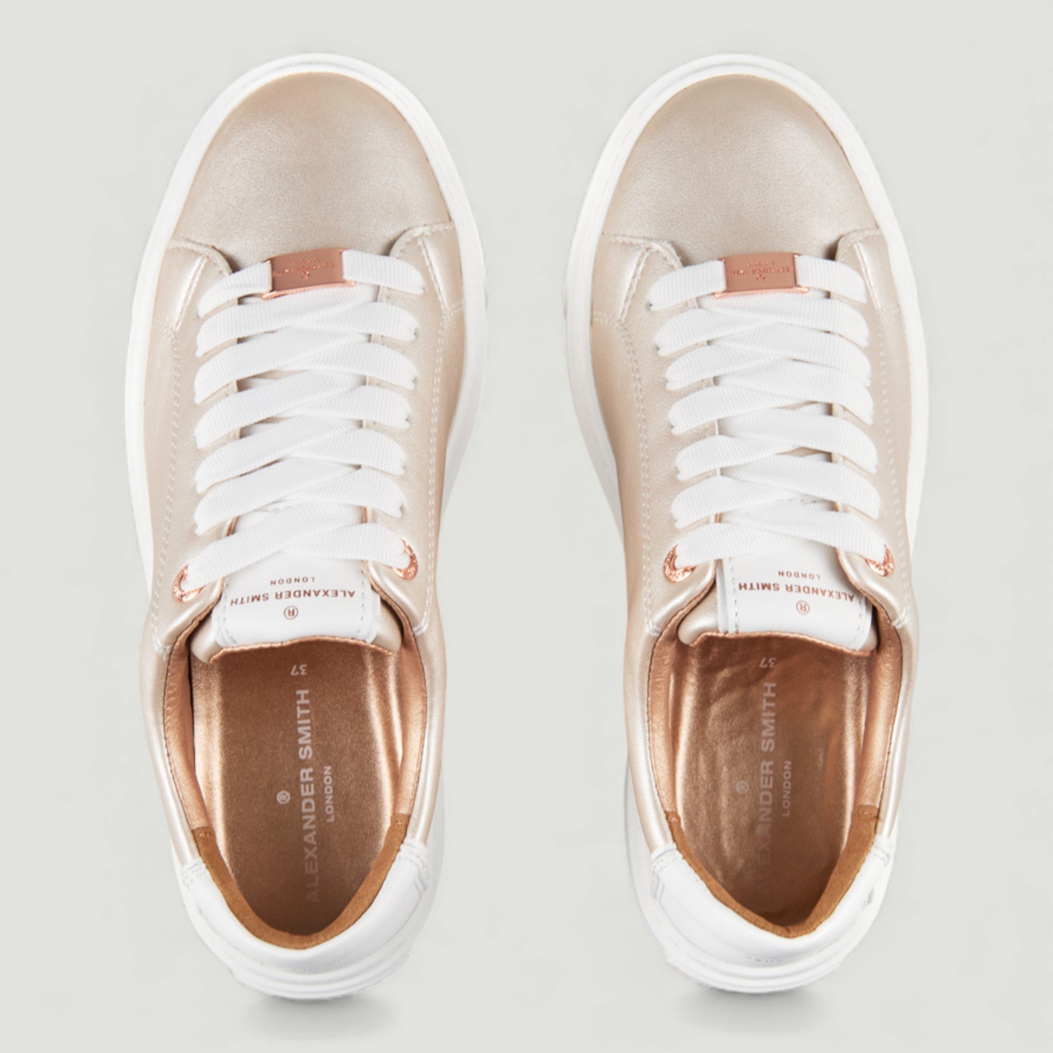 ALEXANDER SMITH SNEAKERS LONDON WOMAN PLATINUM WHITE BEIGE CHIARO