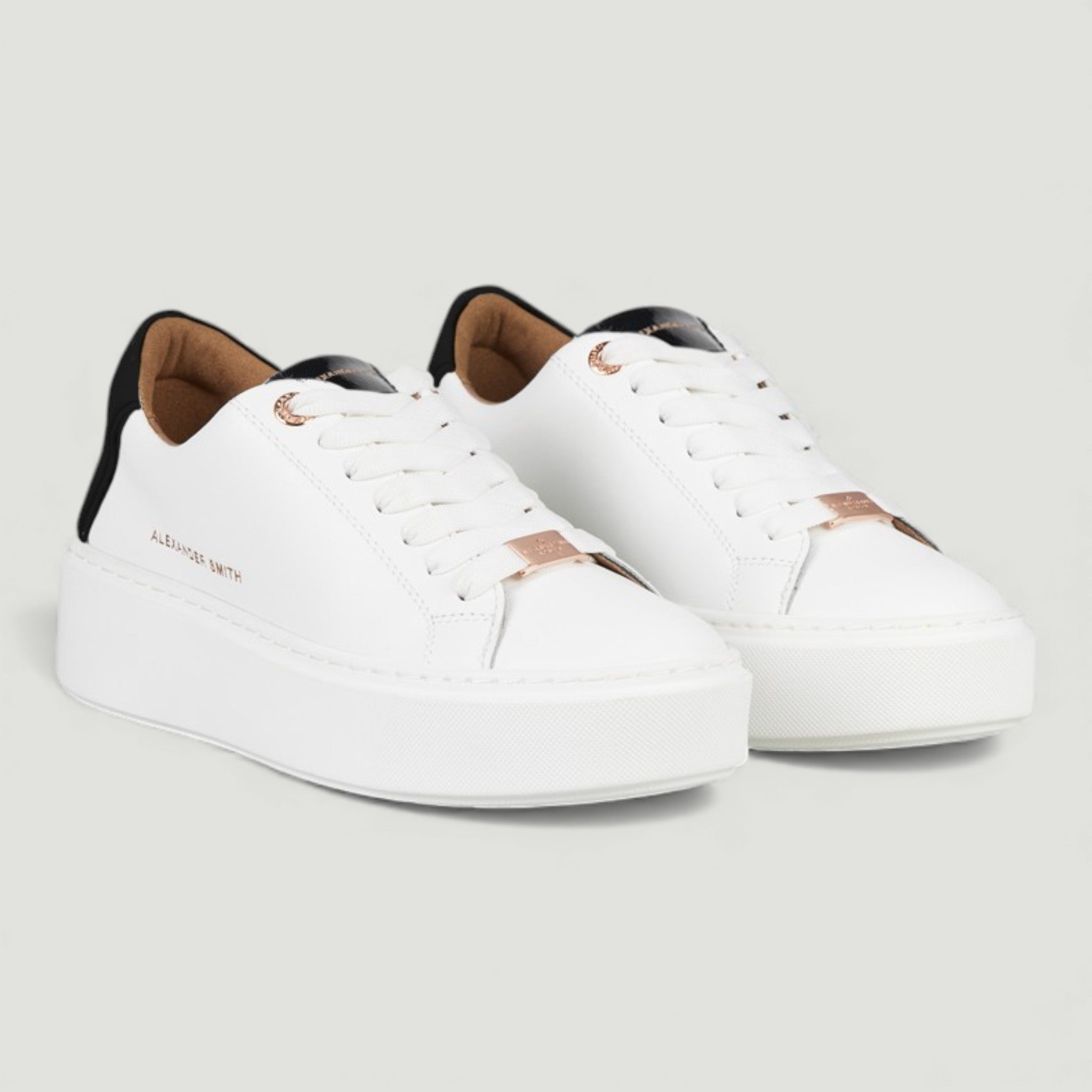 ALEXANDER SMITH SNEAKERS LONDON HIGHT WOMAN WHITE BLACK BIANCO/NERO