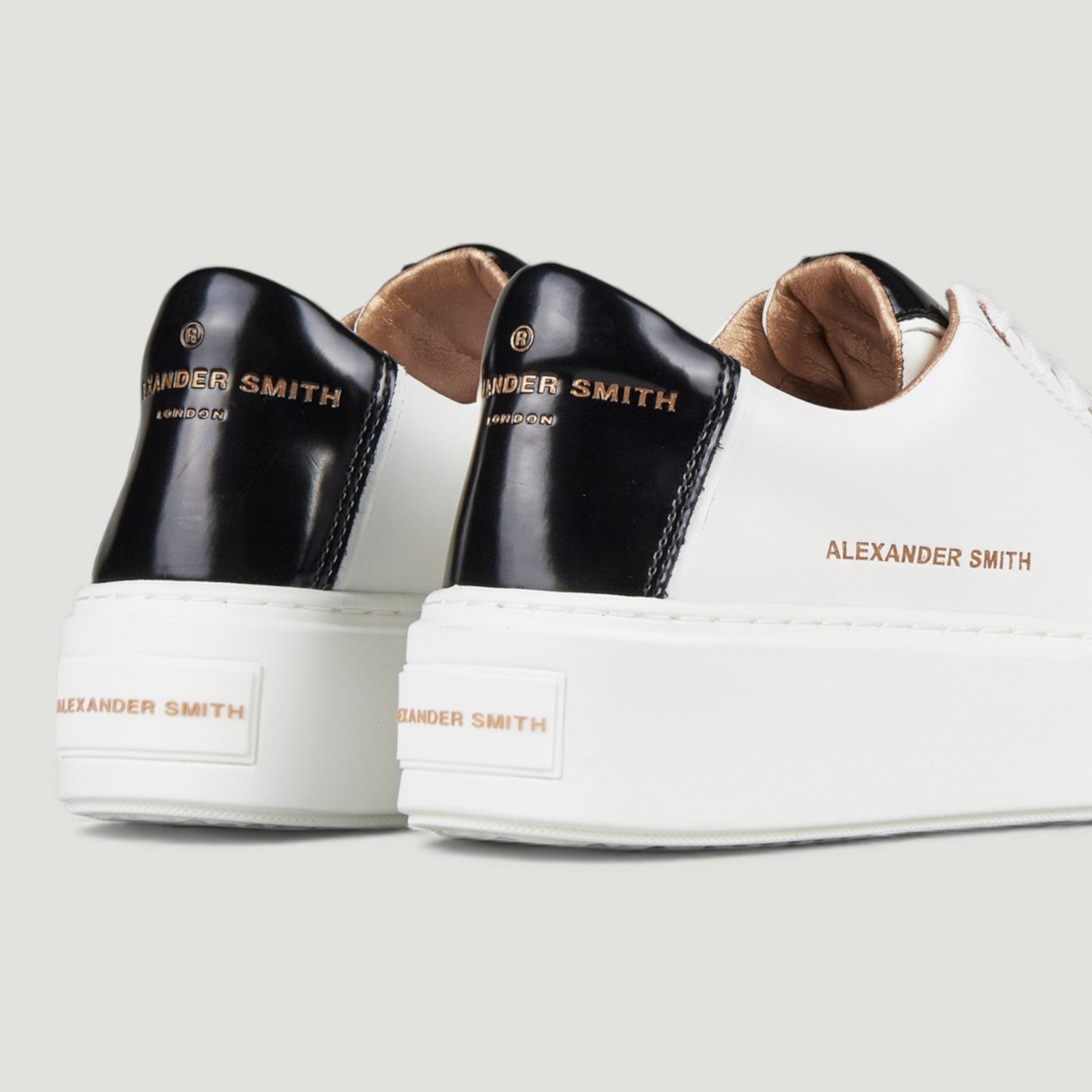 ALEXANDER SMITH SNEAKERS LONDON HIGHT WOMAN WHITE BLACK BIANCO/NERO