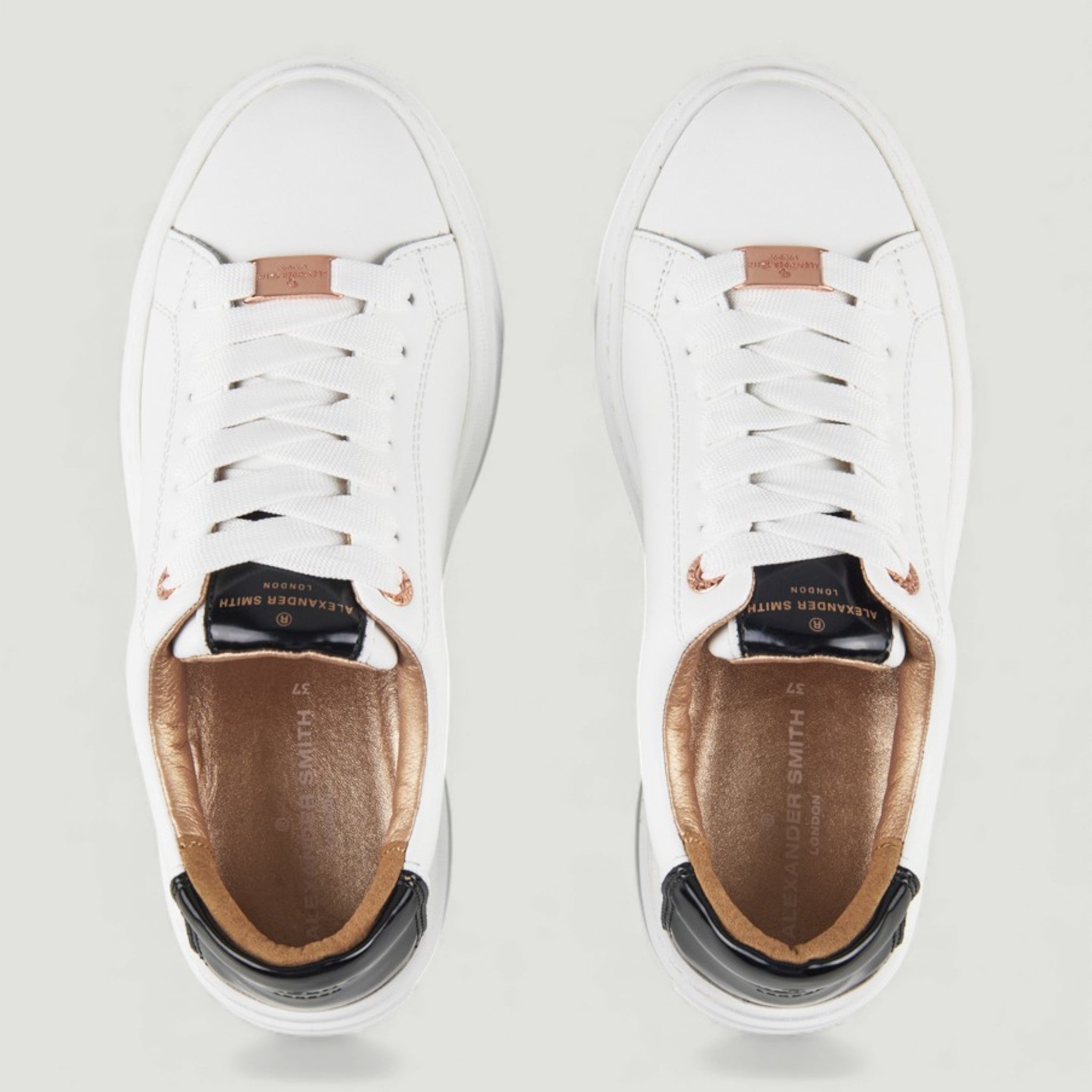 ALEXANDER SMITH SNEAKERS LONDON HIGHT WOMAN WHITE BLACK BIANCO/NERO