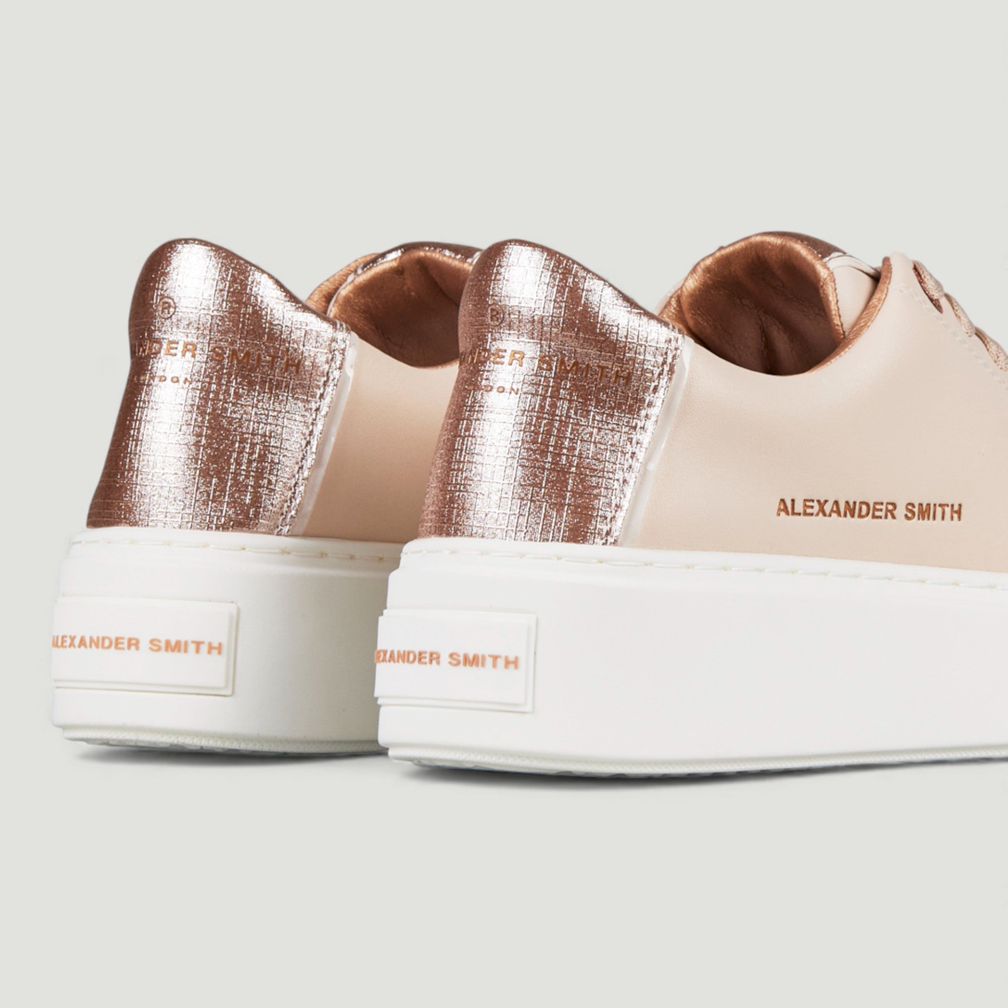 ALEXANDER SMITH SNEAKERS LONDON HIGHT WOMAN LIGHT ROSE COPPER BIANCO/ROSA
