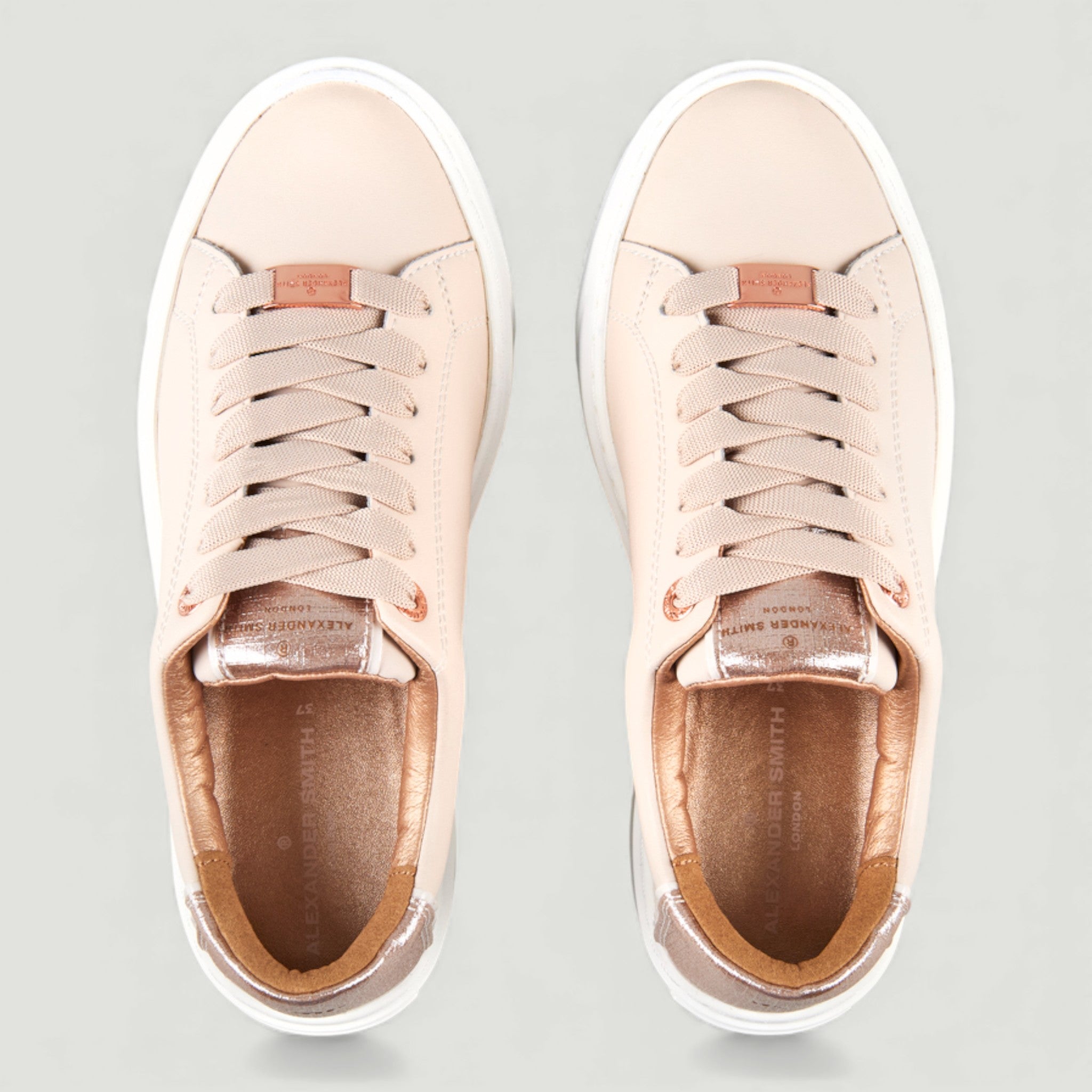 ALEXANDER SMITH SNEAKERS LONDON HIGHT WOMAN LIGHT ROSE COPPER BIANCO/ROSA