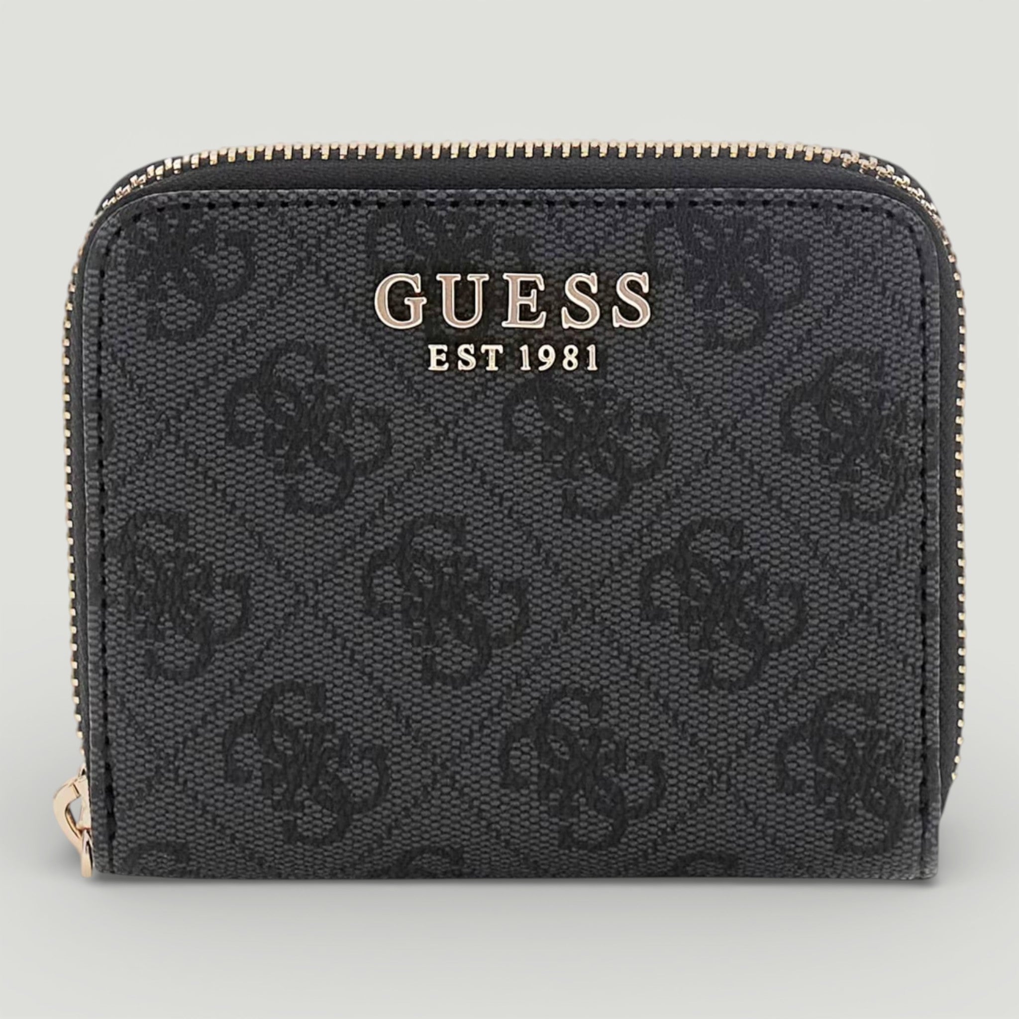 GUESS PORTAFOGLIO LAUREL II SLG SMALL ZIP AROUN COAL LOGO