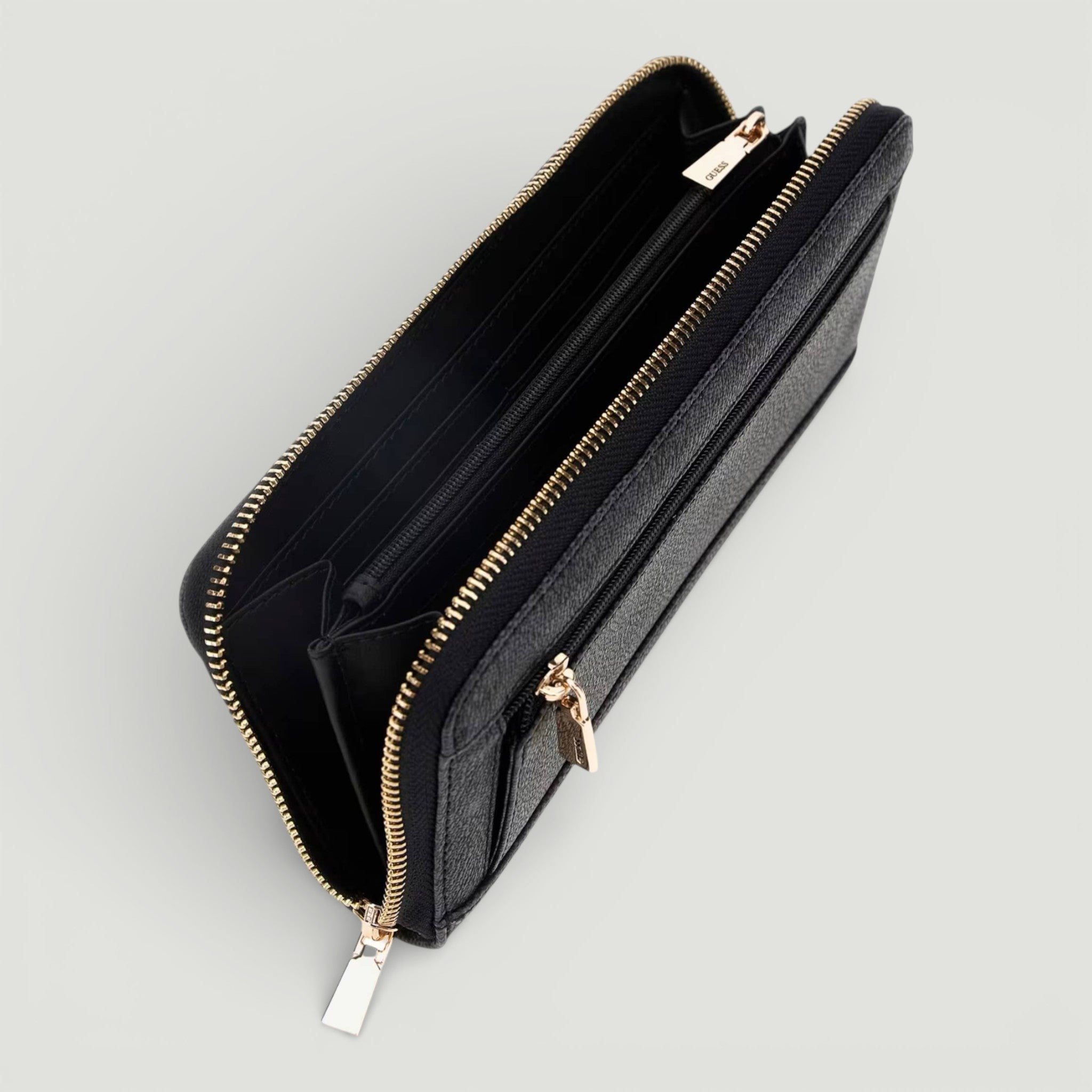 GUESS PORTAFOGLIO LAUREL II SLG LARGE ZIP AROUND COAL LOGO