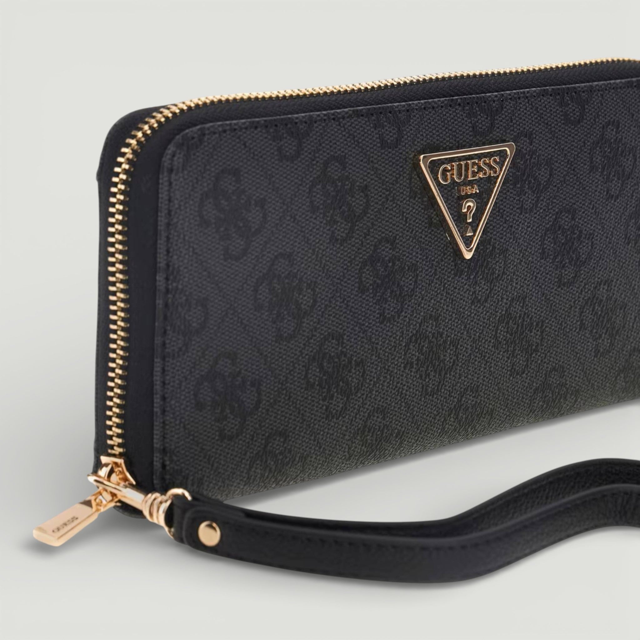 GUESS PORTAFOGLIO LAUREL II SLG LARGE ZIP AROUND COAL LOGO