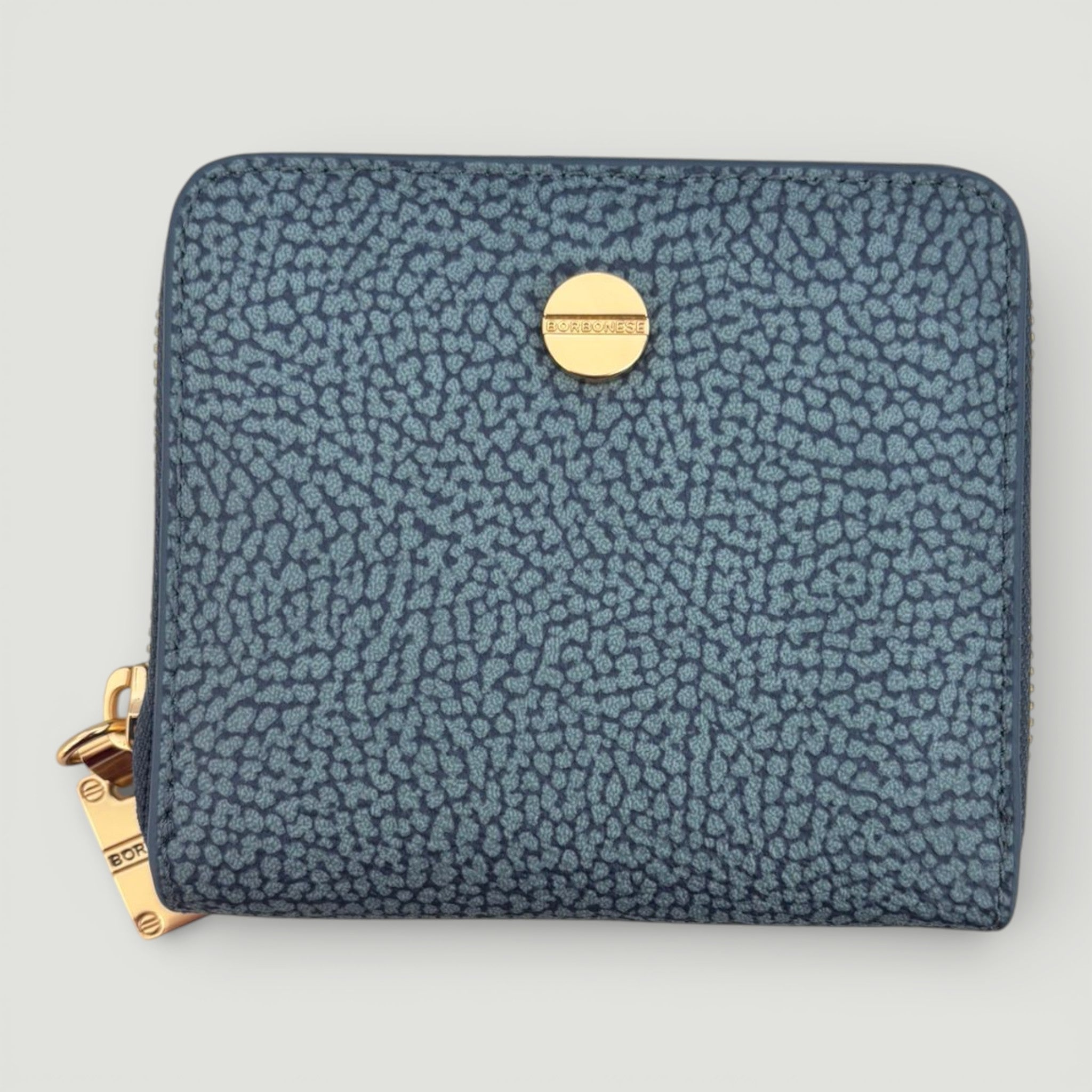 BORBONESE P.FOGLIO SMALL ZIP AROUND DENIM