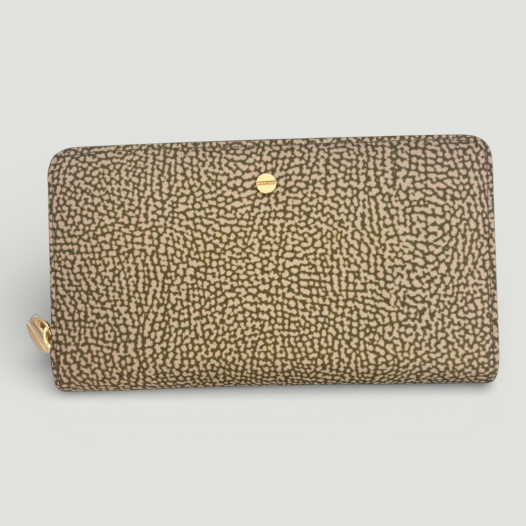 BORBONESE PORTAFOGLIO LARGE ZIP AROUND OLIVE