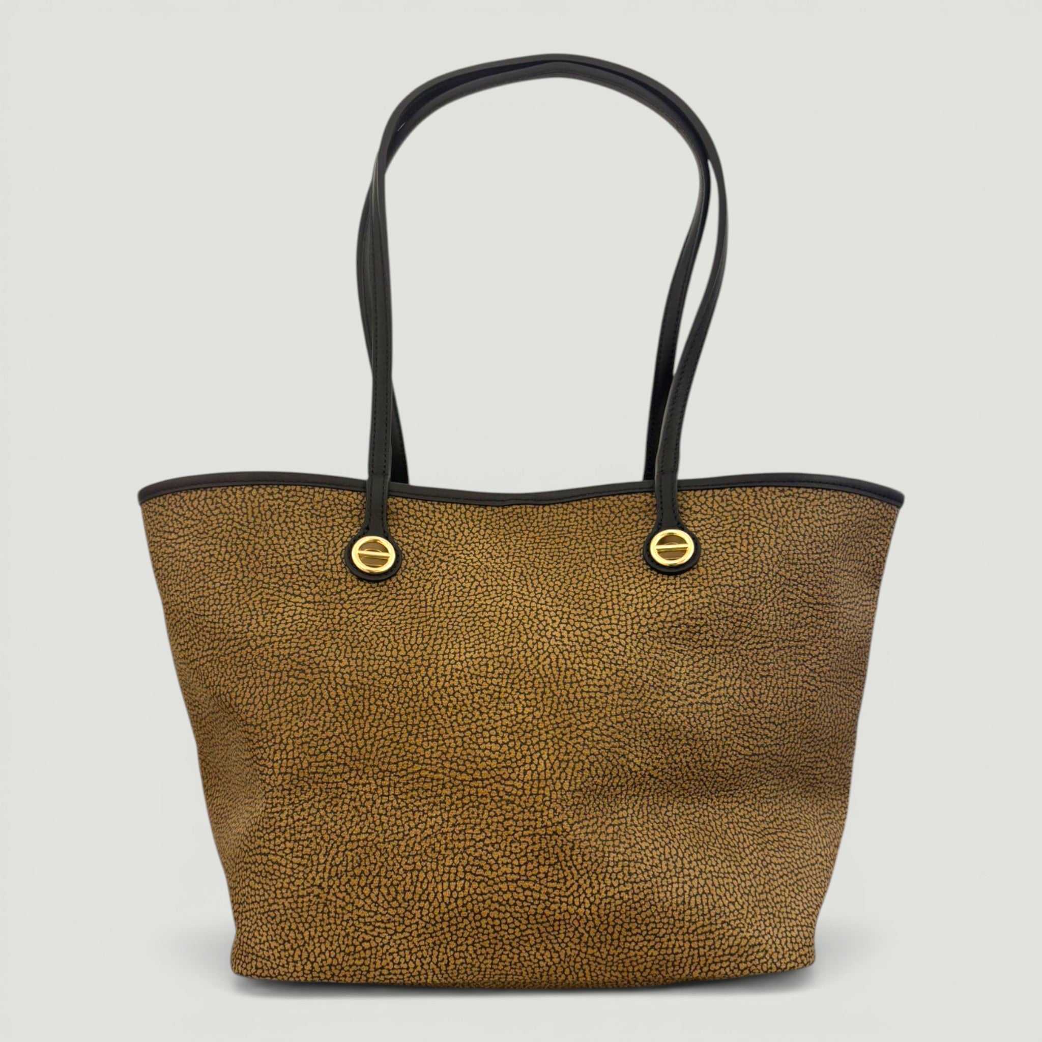 BORBONESE BORSA SHOPPING M. OP NATURALE/NERO