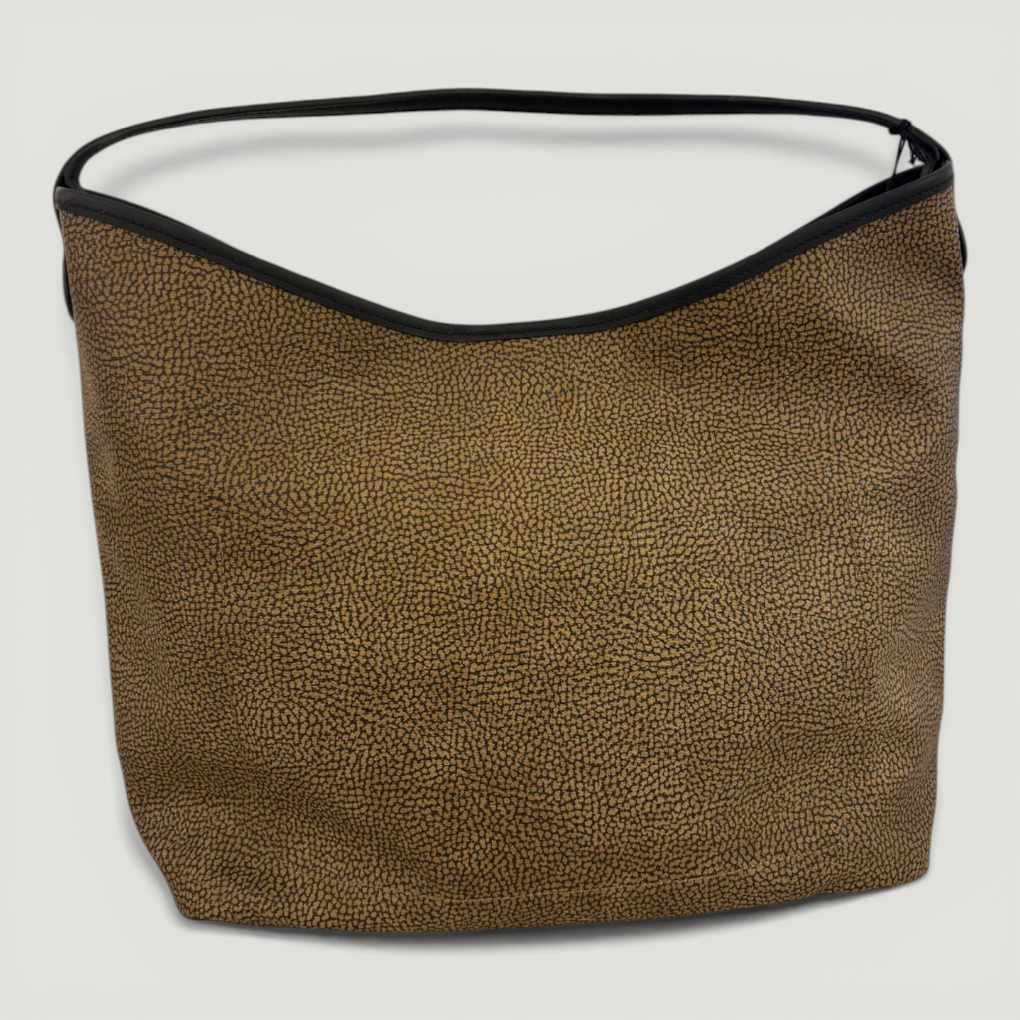 BORBONESE BORSA HOBO M. OP NATURALE/NERO