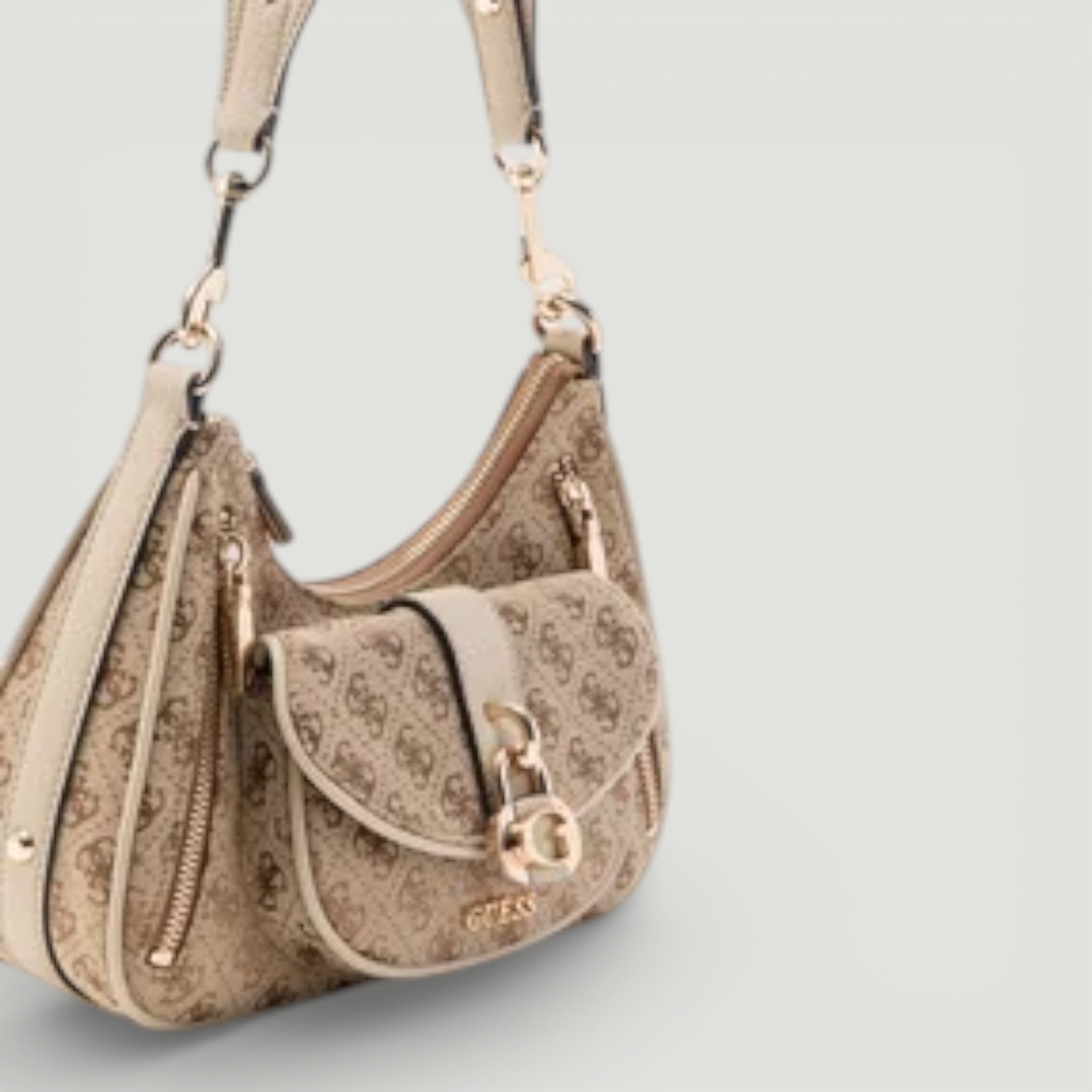 GUESS BORSA JESSA SHOULDER BAG LATTE LOGO