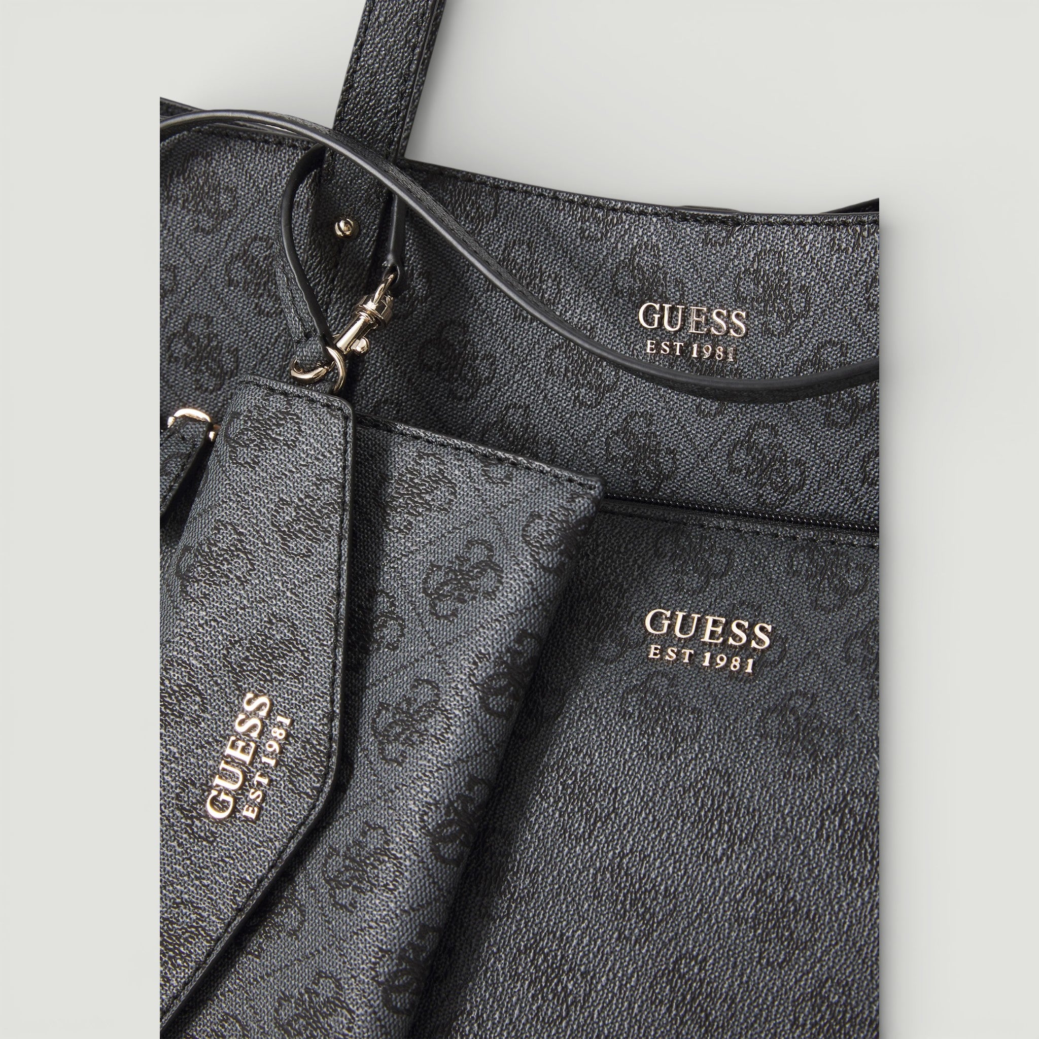 GUESS BORSA VICTTORIA 2 IN 1 TOTE COAL LOGO