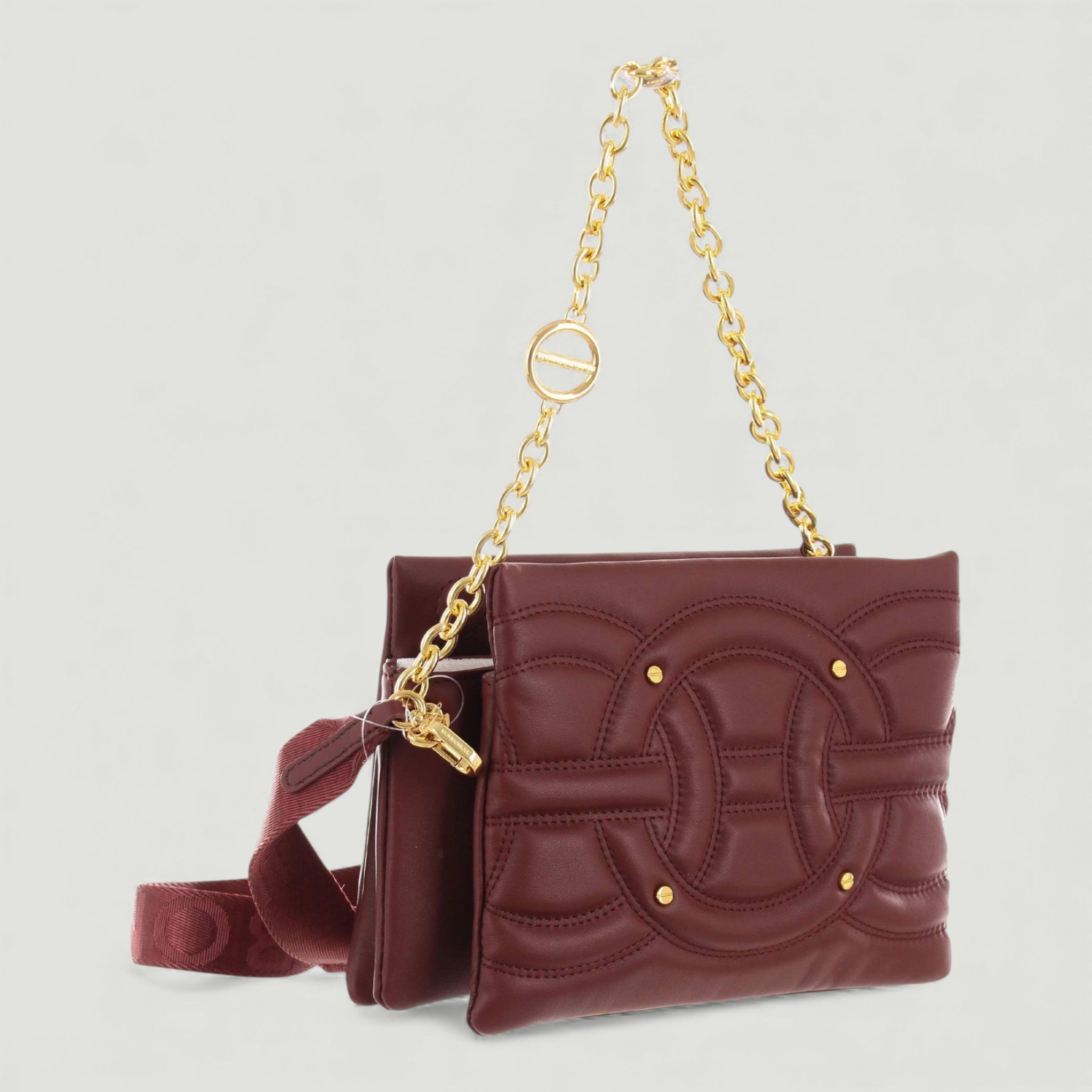 BORBONESE BORSA CROSS OVER TRIFOLDER MERLOT