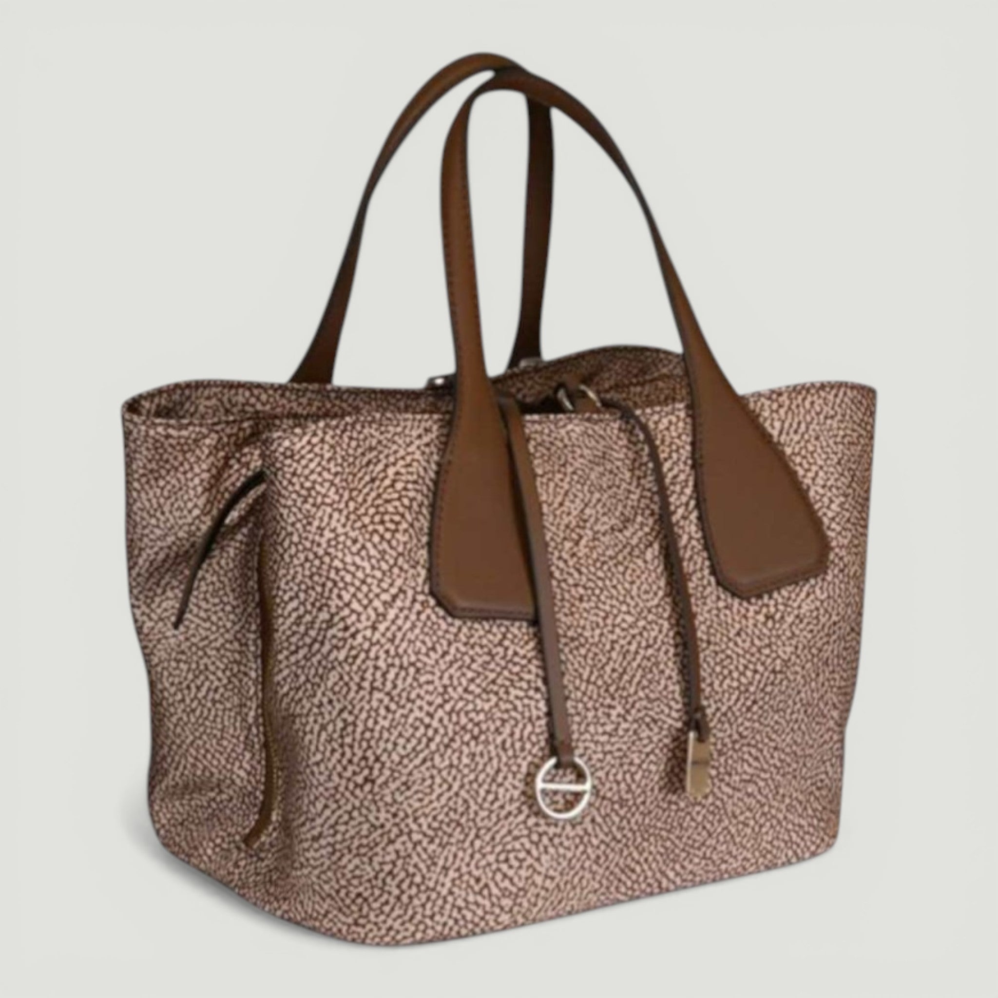 BORBONESE BORSA BAULETTO M. C/T BEIGE/BROWN