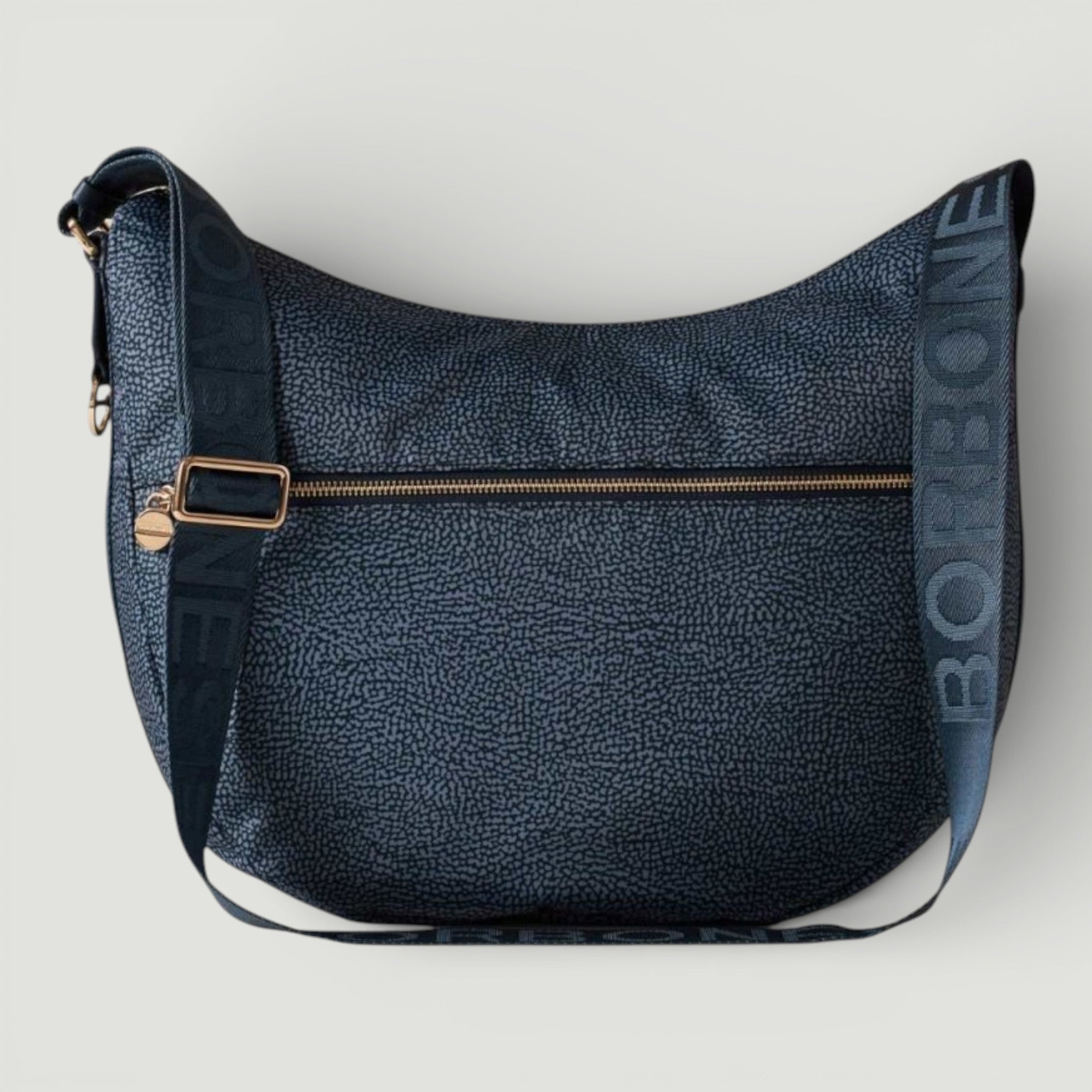 BORBONESE BORSA LUNA BAG MIDDLE BLU LAPIS