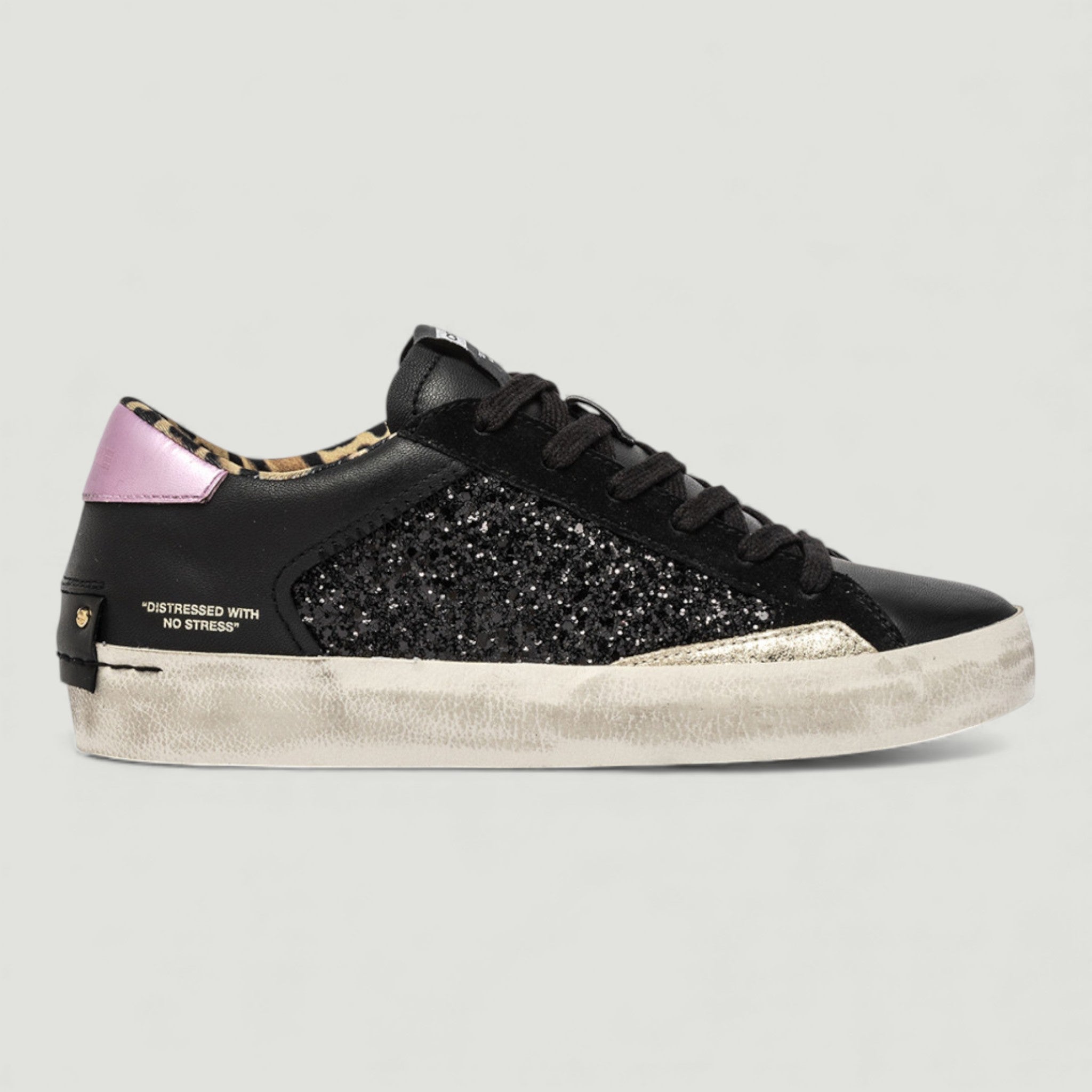 CRIME LONDON SNEAKERS DISTRESSED BLACK SPARK BLACK
