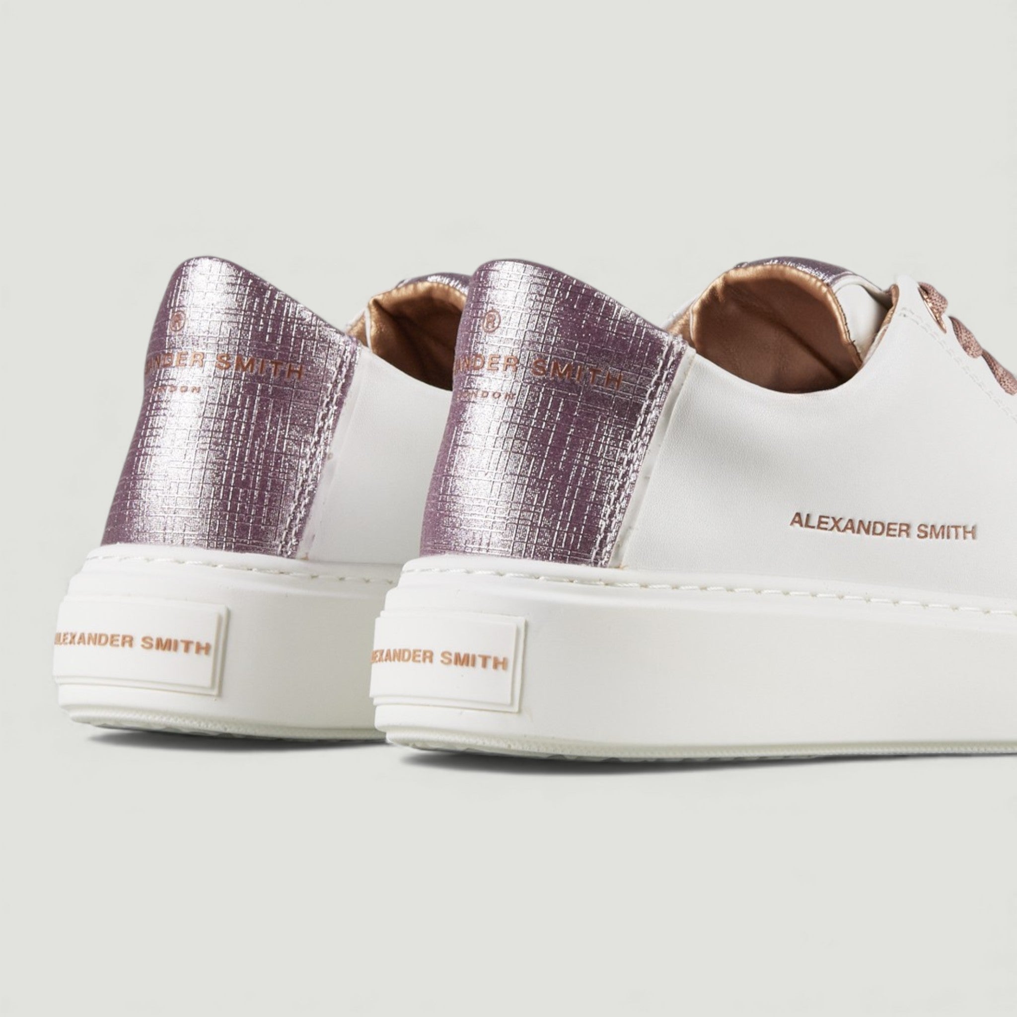 ALEXANDER SMITH SNEAKERS LONDON HIGHT WOMAN WHITE ROSE