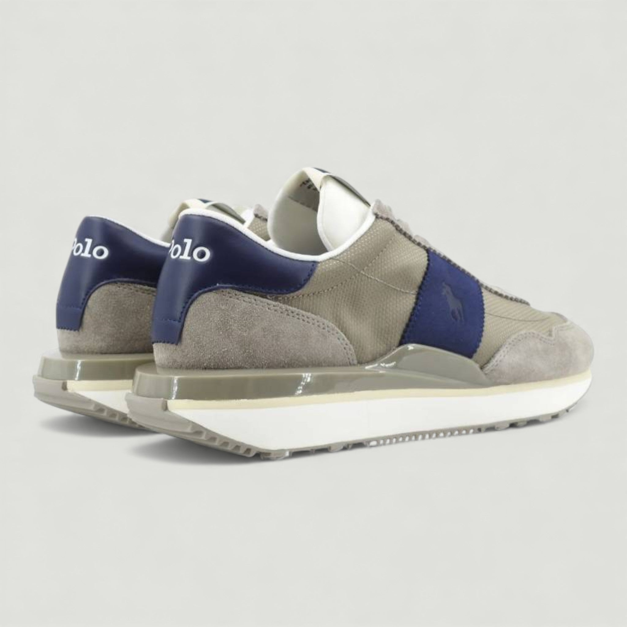 RALPH LAUREN POLO SPORT SNEAKERS TRAIN 89 PP LOW TOP LACE EARTH GREY/ECRU UOMO