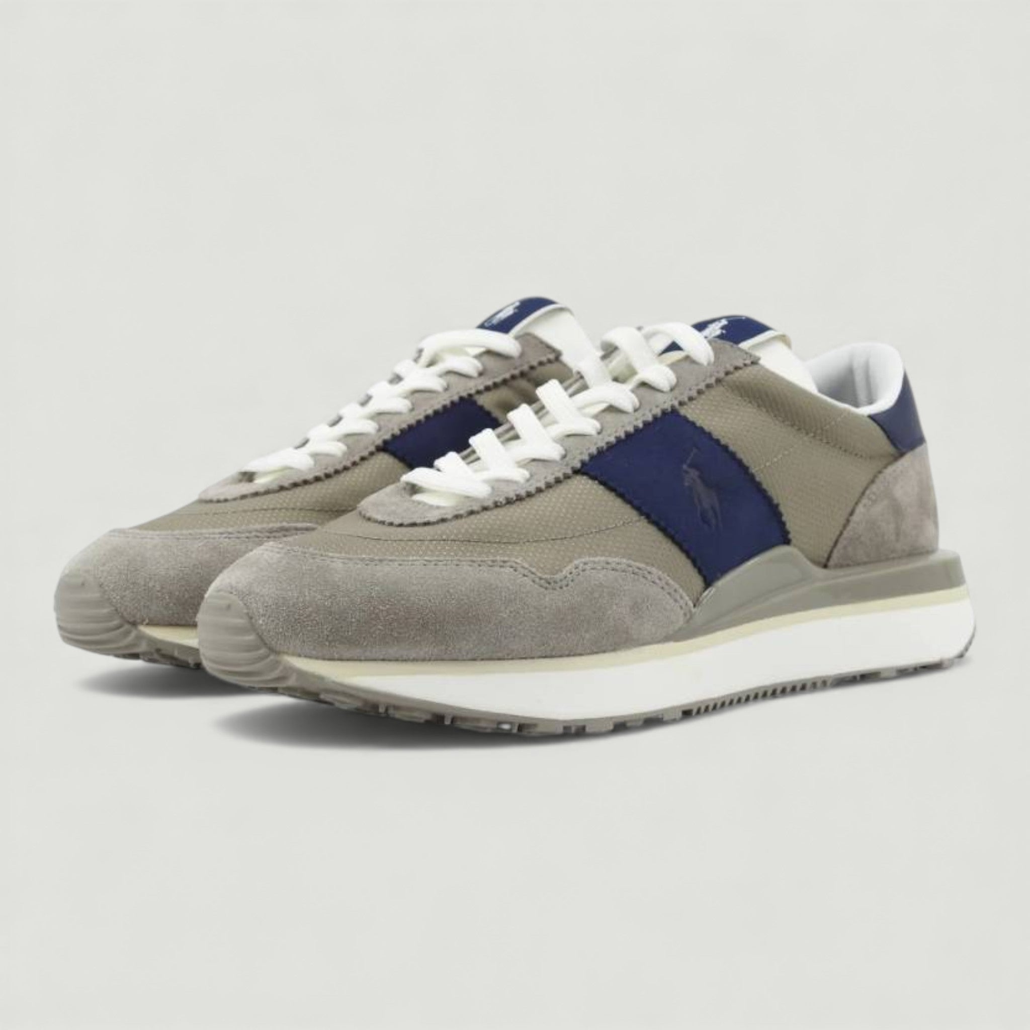 RALPH LAUREN POLO SPORT SNEAKERS TRAIN 89 PP LOW TOP LACE EARTH GREY/ECRU UOMO